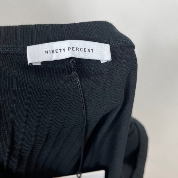 Ninety Percent  One Shoulder Rib Top  Black, L - Picture 5 of 7